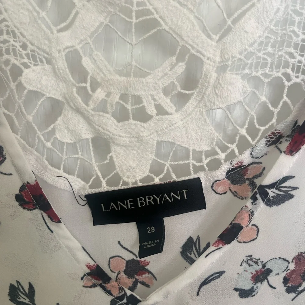 Lane Bryant Floral Print Blouse - Cream and Red - Picture 3 of 3
